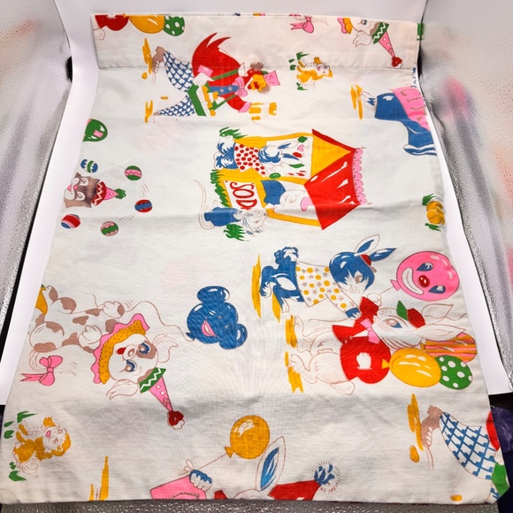 Vintage Cat Dog Rabbit Circus Pillow Case (1) One - Picture 2 of 11
